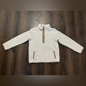 Women’s St John’s Bay Ivory Sherpa Fleece Pullover Sweater S